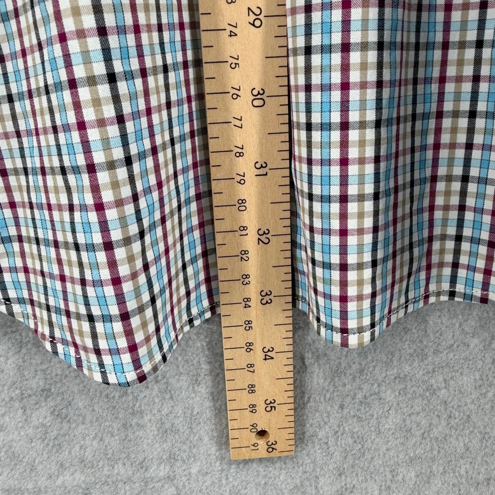 Peter Millar Crown Sport Mens L Blue Purple Check Performance Shirt MF18EW12BL - Picture 12 of 12
